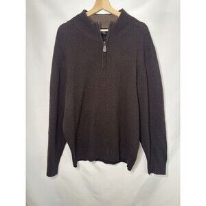 Jos. A‎ Bank Men's Brown Lambs Wool Blend Long Sleeve Pullover Sweater LARGE